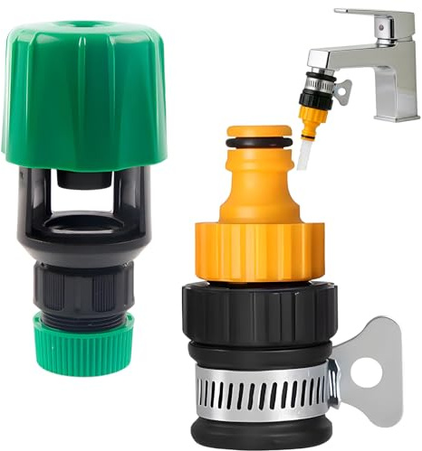 Universal Hose Pipe Connector, Kitchen Tap Hose Connector with Adapters, Mixer Tap Hose Connector Kit, Ideal for Garden, Home and Outdoor Water Hose Use