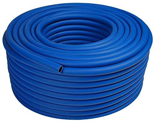 HELO 50 m Gewebe Druckluftschlauch 3-schichtig aus PVC für 5/16 Zoll Anschluss (ohne Kupplung) Gewebeschlauch Kompressorschlauch Ø Innen: 8 mm, Ø Außen: 13 mm, Arbeitsdruck: 20 bar