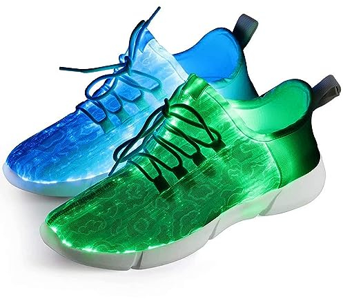 Shinmax LED Schuhe, 7 Farbe USB Aufladen LED Leuchtend Sport Schuhe Sportschuhe LED Sneaker Turnschuhe für Unisex-Erwachsene Herren Damen