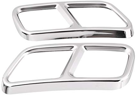 Exhaust Pipe Covers, 1 Pair Car Exterior Exhaust Pipe Mufflers Cover GL X166 2013-2015 S Class W222 R Class W251 2010-2017, Silver Tail Pipe Covers Exhaust Trims, Left &