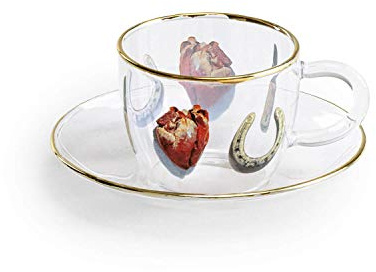 SELETTI TOILETPAPER TAZZINE caffè in Vetro borosilicato, I Love You