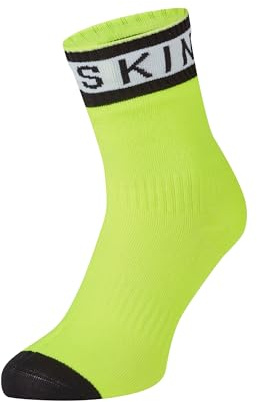 SEALSKINZ Unisex vattentät varm väderstrumpa med vattenrostop, Neon gul/svart/vit