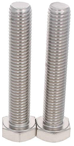 MroMax M14 Sechskantschraube, M14-2 x 80 mm, UNC Sechskantschraube, 304 Edelstahl, Vollgewinde, 2 Stück