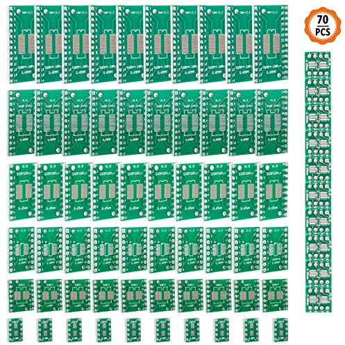 Jubaopen 70PCS PCB Circuit Board Prototype Breadboard Universal Prototype Board Double-Sided Circuit Board for DIY Soldering(7Sizes, Green)
