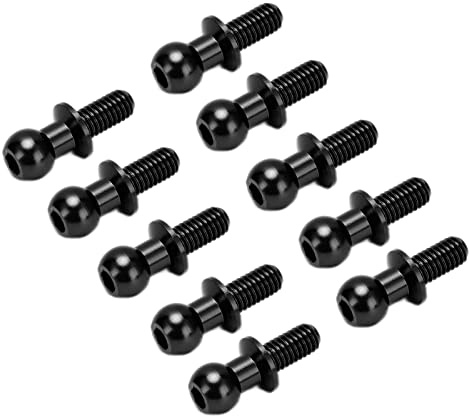 VGEBY RC Kugelkopf Link Spurstange, 10 Stück Metallschraube Link Stange Stoßdämpfer Ende Kugelbolzen Ersatz für TT01 TT02 RC Auto Truck(Schwarz)