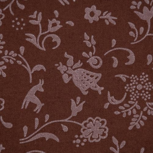 Baumwollstoff Meterware Trachten Blumen braun-offweiß braun offweiß 150 cm