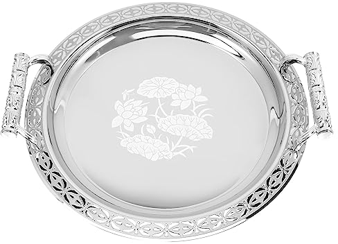 BESTonZON Plateau De Service Pour Desserts Et Fruits Rond Pour Apéritifs Et Thé Pour Cuisine Salon