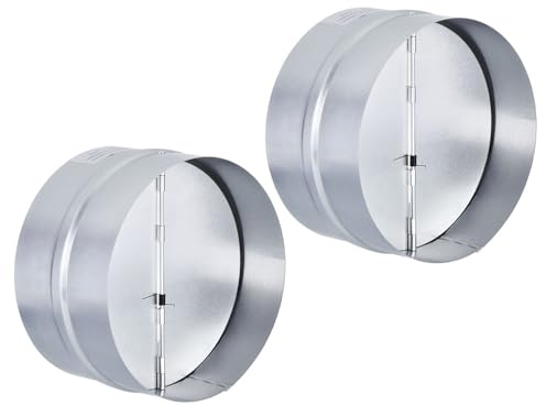PATIKIL Backdraft Damper, 6 Inch, 2 Pack Ducting Hose Airflow Insert Backflow Preventer Shutter, One-Way Draft Stopper for Kitchen Bathroom Exhaust Vent Fans