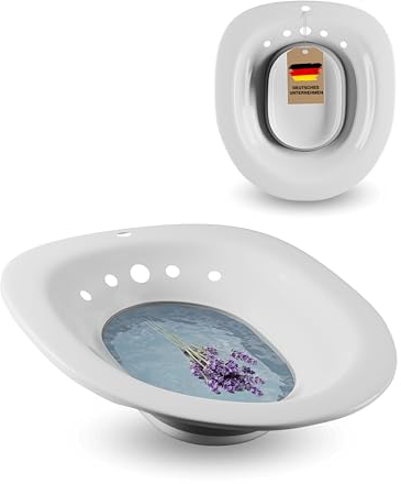 VMbathrooms SitzOase Das Original | Faltbares Sitzbad für Toilette | Sitzbadewanne für Erwachsene & Senioren | Bidet Einsatz mit ergonomischem Design | WC Einsatz für Hämorrhoiden & Schwangerschaft