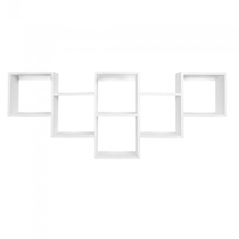 Domax Home Bücherregal - Wandregal - Hängeregal - Schweberegal - Würfelregal - Deko Wohnzimmer - Regal schmal 159x66x18 cm, Weiß - Regale für Küche, Badezimmer, Wohnzimmer, Schlafzimmer - FTS 2