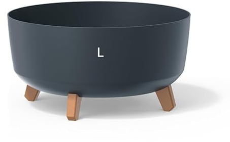 MELTOM Blumentopf Schale mit Füßen Einsatz Blumenschale Kräutertopf Übertopf (Anthrazit, L- 38cm)