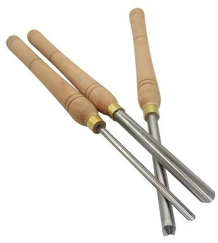 3 pièces HSS Bol Gouge Tour Ciseau Outil de Tournage à Bois, 1/4 Pouce 3/8 Pouce 1/2 Pouce Flûte en Forme de V Broche de Travail du Bois Ébauche Tournant Ciseaux Accessoires de Tour