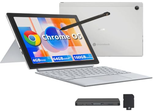 ASUS Laptop Chromebook FHD de 14 pulgadas, procesador Intel M3-8100Y, 8 GB de RAM, SSD de 64 GB, gráficos Intel HD, teclado retroiluminado, cámara web HD, sistema operativo cromado, plata, tarjeta USB