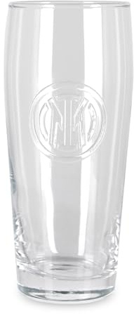 Inter Bicchiere Birra in Vetro, 0,5L, Logo inciso in Rilievo, Linea Cucina. Prodotto Ufficiale, Regalo Perfetto per i Tifosi Nerazzurri.