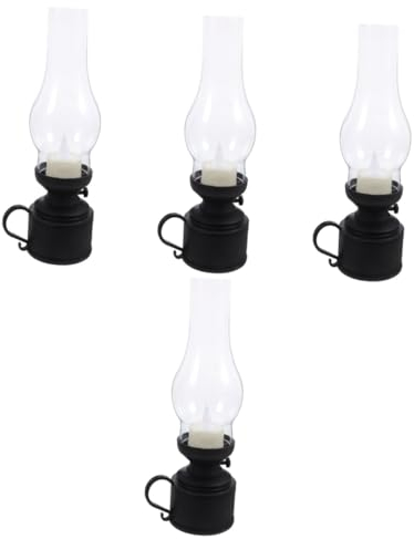 IMIKEYA 4 Stück Retro-petroleumlampe Geführte Sturmlaterne Geführte Petroleumlaterne Öl Brennende Laterne Hängende Laterne Im Freien Notfallbeleuchtung Dekorative Hurrikanlampe Laternen Pp