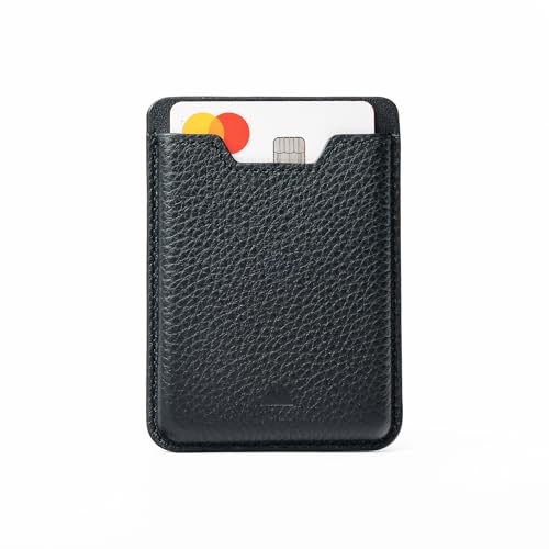 Mous – MagSafe Compatible Wallet Card Holder – Cell Phone Magnetic Wallet for iPhone 17, iPhone 16, iPhone 15, iPhone 14, iPhone 13 and iPhone 12 Models – MagSafe Compatible Accessory - Black Leather