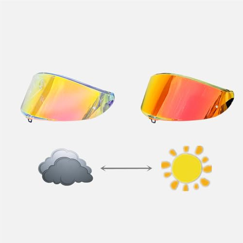Helmvisier, K6 Shield Visier für AGV K6 K6S Gesichtsschutz, UV-geschützte Windschutzscheibe, Motorradhelm-Zubehör (Photochromic Revo Red-Day and Night)