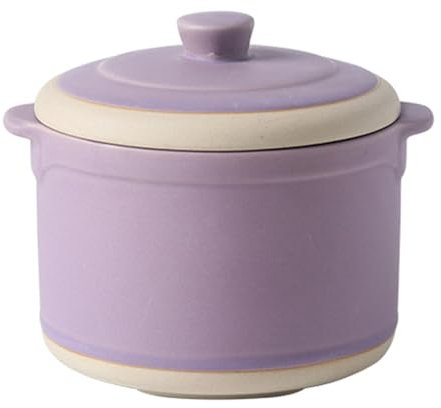 Dowbom Petit bol à soupe avec couvercle et cuillère - Passe au four et au micro-ondes - 400 ml - Violet