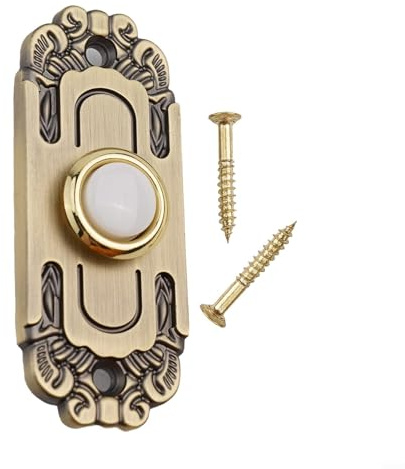 Oniissy Pulsante campanello luminoso per campanello con cavo, pulsante per campanello in ottone vintage LED luminoso pulsante cablato