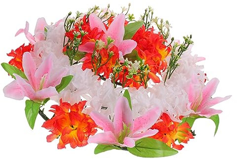 VOSAREA Funebre Artificiale Per Cimitero Lifelike Per Commemorazione Decorazione Per Gigli