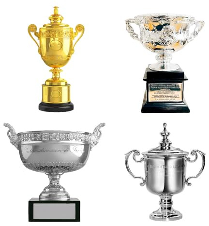 MIAOWR Mini-Tennis-Champion-Trophäe Für Herren, 4-Teiliges Set, Höhe: 16 cm, Sammlung Von Sportfans, Dekoration Für Den Schreibtisch Zu Hause