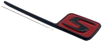 NBCNZCTSAS ABS S-Abzeichen-Emblem-Kofferraumaufkleber passend for Mercedes Benz AMG S AMG E63S C63S GLC63S GLE63S GLS63S GTS GT43S GTR GT53 GT50 CLA45S(Glossyblack red Smal)