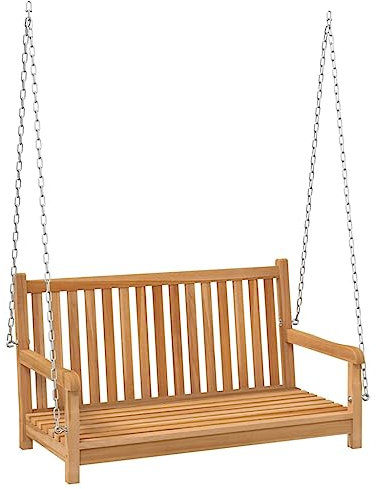 Hollywoodschaukel Massivholz Teak 114x60x64 cm