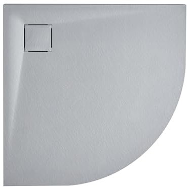 Piatto doccia minimalista con scarico SMC effetto pietra naturale grigio 90 x 90 x 3 cm