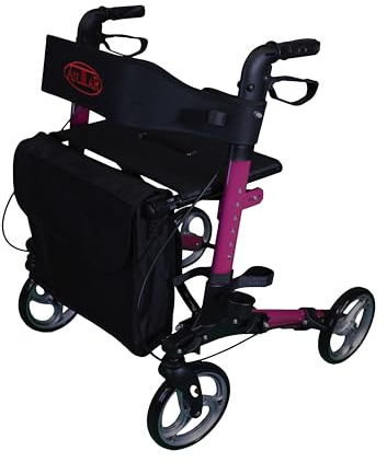 Antar Aluminium leicht faltbar Reise Rollator AT51006 - Lila/Pink