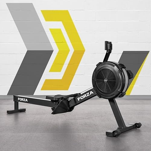 FORZA Fury Máquina de Remo | Remo de Aire con Resistencia Ajustable de 10 Niveles, diseño Plegable, Pantalla Digital y características ergonómicas: Ideal para Entrenamientos en casa y en el Gimnasio.