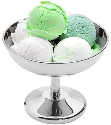 Glasskopp, kort glass dessertkopp, 304 rostfritt stål, för efterrätt, söndag, glass, fruktsallad, mellanmål, söndagstallrik, hem, bageri, catering, yoghurtglas