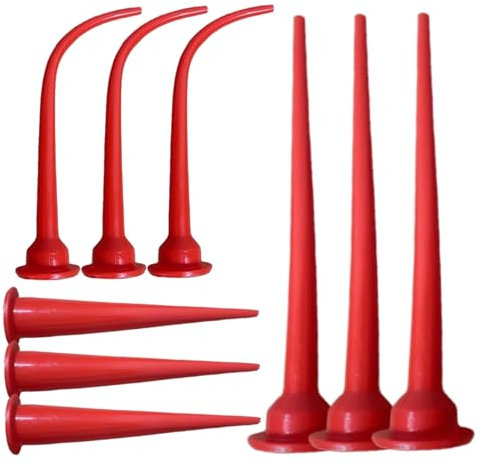 9Pcs Caulk Extension Nozzle, Caulking Tool Kit Include 3 Thin & Thick & Curved Nozzles, Reusable for Caulking Gun