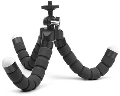 REFLEX CAMERA Mini trípode flexible Octopus – Soporte de agarre de esponja flexible para iPhone, Samsung, Xiaomi, Huawei y cámaras de acción - Portátil, ajustable en 360 grados, seguro, ideal para