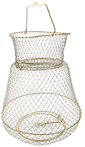 LIOOBO Bourriche Métallique Pliable pour Articles de Pêche en Métal Filet de Protection de Pêche Résistant et Grosse Capacité en Extérieur