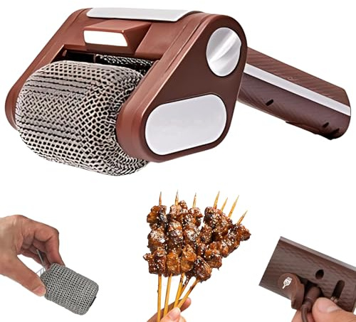 Cordless Electric Grill Cleaner, Stainless Steel Power Roller Blasts Rotating Bristle-Free Cleaning Brush With Built-in Led Lights, 350 RPM Rechargeable BBQ Brush Cleaner For Outdoor Bbq Kitchen