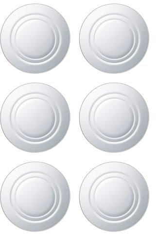 AC - Pack de 6 platos hondos de vidrio, modelo Lys, resistentes, vajilla de cocina, aptos para microondas y lavavajillas (Transparente - Ø 23 cm)