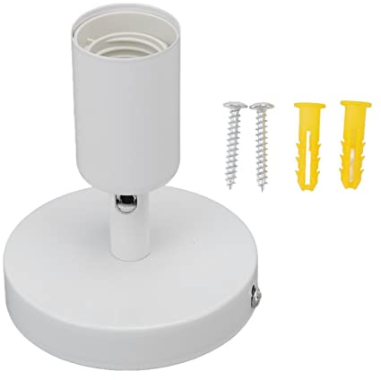 Support de lampe murale E26 E27 | Angle réglable à 180° pour chambre/salon/vanité | Construction en fonte et ABS avec tolérance à la chaleur | Kit d'installation facile inclus (White)