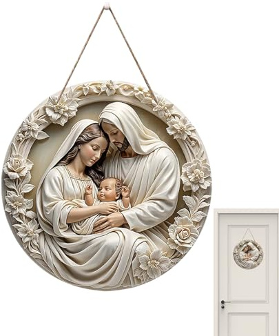 Fyrdyn De Navidad para La Representación del Nacimiento - Colgante Navideño De Recuerdo - Ornamento Religioso Jesús Nacimiento,para Pared Ventana Salón Y Puerta Principal