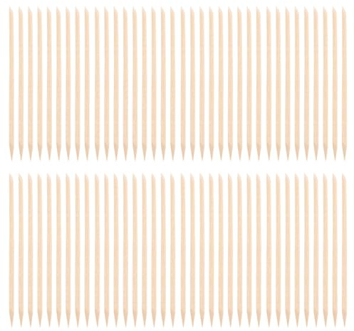 MUCKLILY Bâtonnets en Bois Multifonctionnels Lot de 100 Matériau Bois Beige Outils à Cuticules Faciles à Utiliser pour Manucure et Pédicure For Professionnels