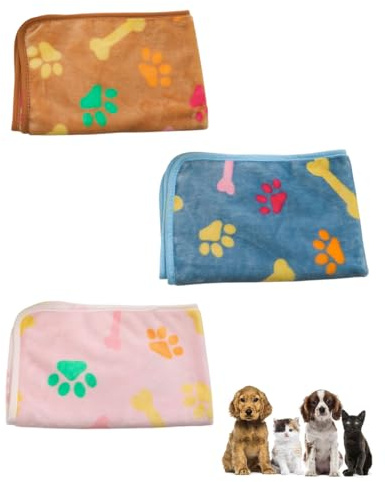 WINXMIN 3 Stück Katzendecke, 40X60 cm Katzendecke Für Katzen, Kuscheldecke Hund Waschbar Und Flauschig Weiche Und Warme Decken Haustiere für Kleine Mittlere Hunde Katzen Haustierdecke Schlafmatte