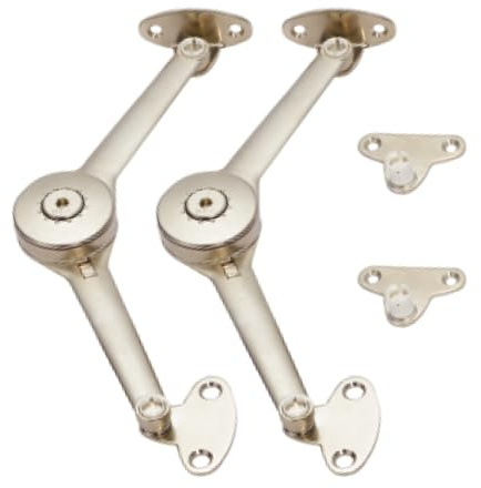 LOOTICH Sistema di Supporto Regolabili per Porta a Ribalta Staffe per Cerniere per Ante di Armadi in Legno Telai in Alluminio Fissaggio Armadio Cucina Ammortizzatore Cerniera Argento 2 set