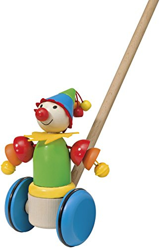 Selecta 62034 Smillo, Schiebefigur, Schiebe-und Nachziehspielzeug aus Holz, 17 cm