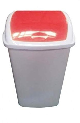 U-Group Ltd 50 Litre Swing Top Bin - Red Lid