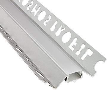 tktrading24 IN-T77 LED Alu Fliesenprofil Ecke innen 12mm silber 2m milky