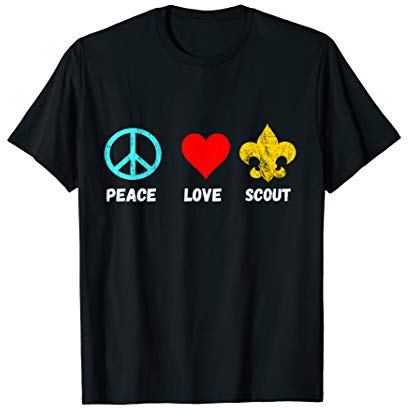 Camping Scout Lilie Peace Love Pfadfinder Zeichen Symbol T-Shirt