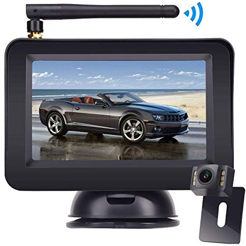 Wireless Reversing Camera, DOUXURY 4.3'' LCD Rear View Monitor + 170° Wide Angle IP68 Waterproof Rear View Camera, Night Vision Universal for Car Van Semi Truck