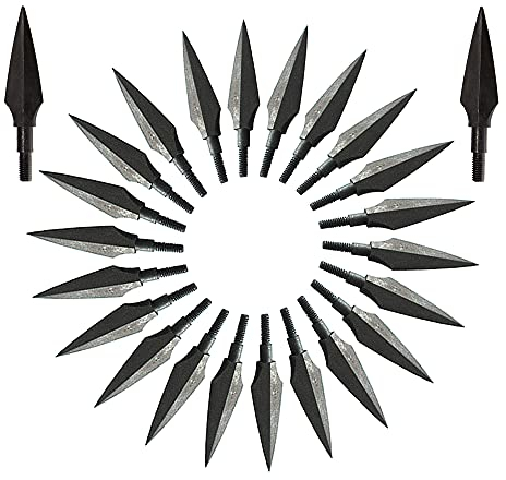 Huntingdoor Pfeilspitzen Jagdspitzen 3D Jagdpfeilspitzen 125 Grains Pfeilspitzen Broadhead für Carbonpfeile, Armbrust, Alupfeile und Fiberglaspfeile beim Bogenschießen (24)