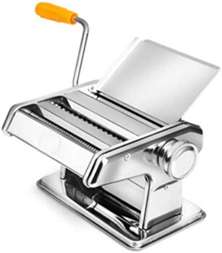Picnic bag Manual Maker Pasta Machines Small Home Dough Roller Stainless Steel Noodle Cutter Fresh Pasta Making Machine for Spaghetti and Tagliatelle Fettuccine 2 Blades,Silver Manual Pasta Machines