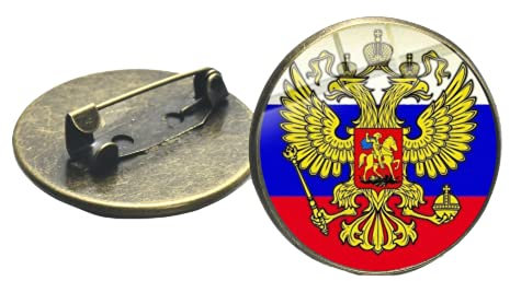 Broches de doble cabeza con diseño de águila de la Federación de Rusia, emblema nacional de Rusia, medallas, martillo de hoz, CCCP, Bronce, vidrio, metal