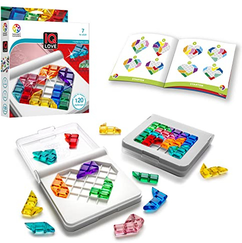 SmartGames IQ Love Travel Puzzle Game with 120 Challenges for Ages 7 - Adult